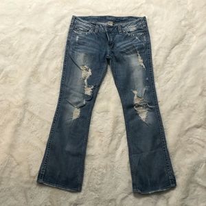 Silver Distressed Jeans